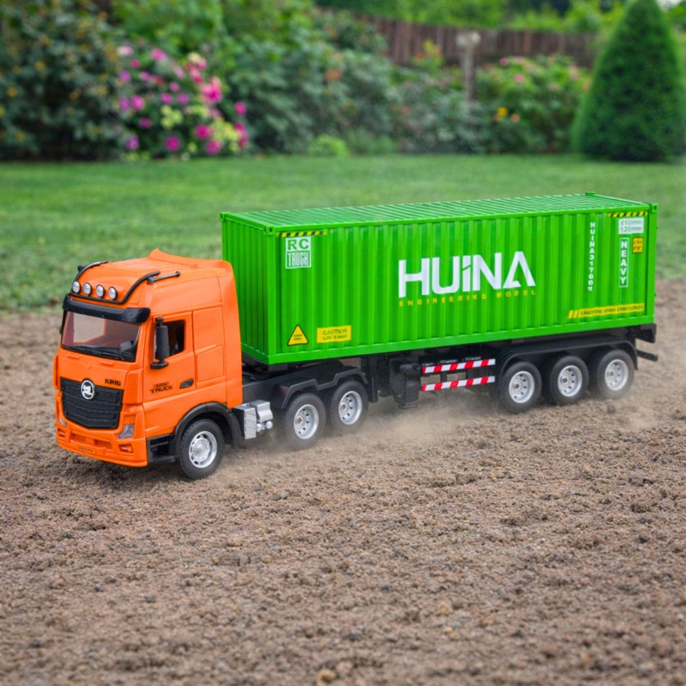 Fjärrstyrd containerlastbil RC 1:18 9CH 2.4GHz med trailer LED/ljud