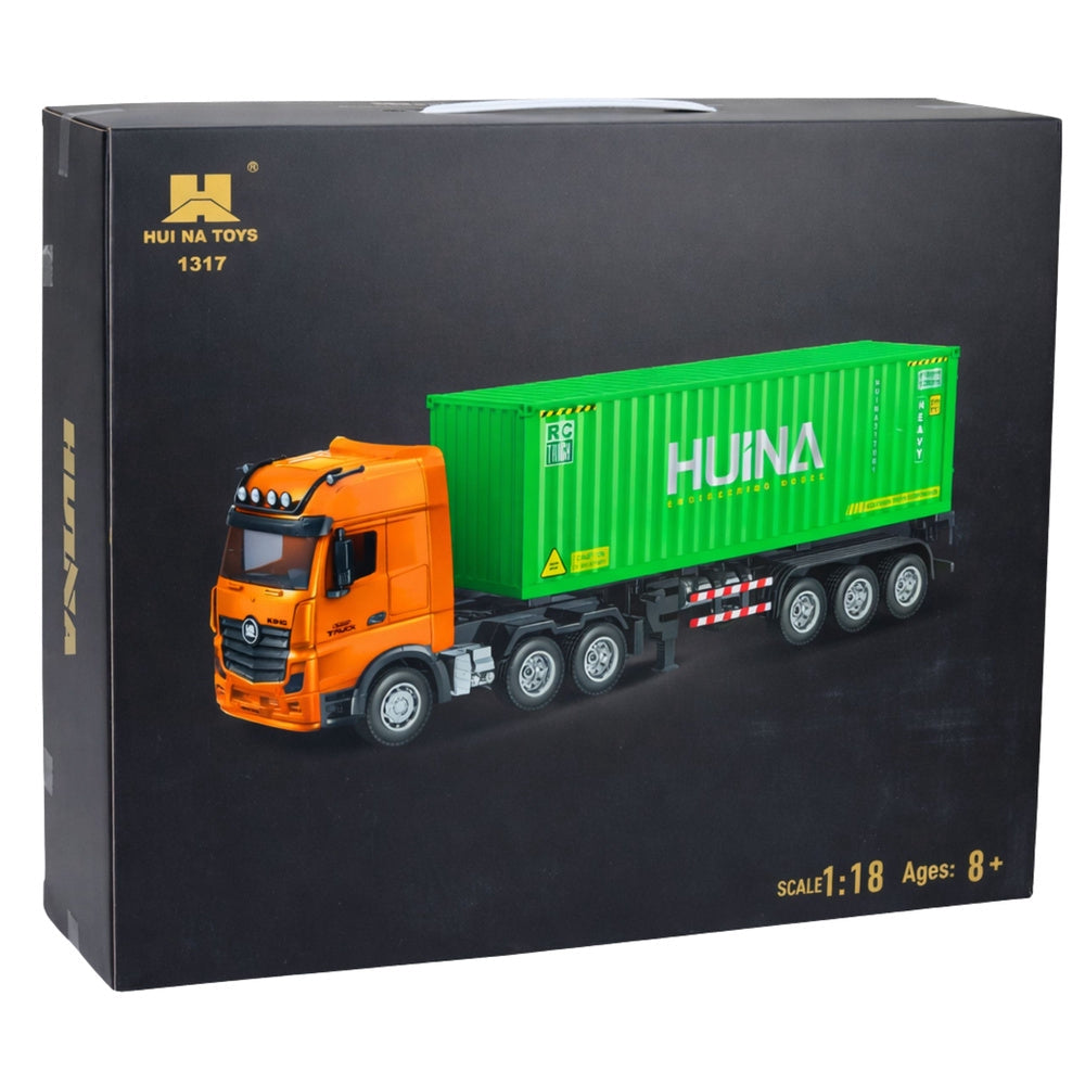 Fjärrstyrd containerlastbil RC 1:18 9CH 2.4GHz med trailer LED/ljud