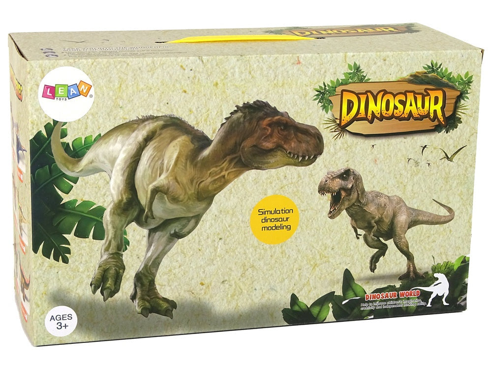 Fjärrstyrd dinosaurie 38 cm med ljud, ljus, ånga och projektor, brun