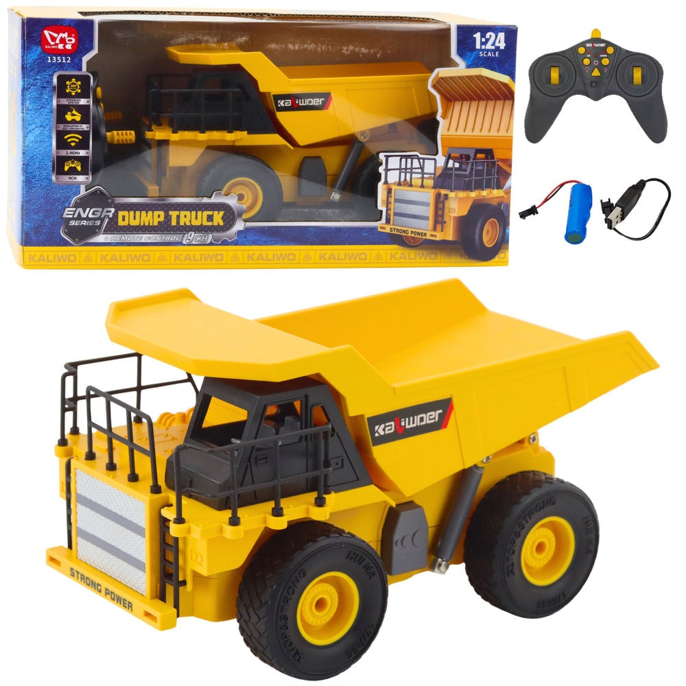 Fjärrstyrd dumper 1:24 2.4 GHz 9CH med självlastning LED 360°