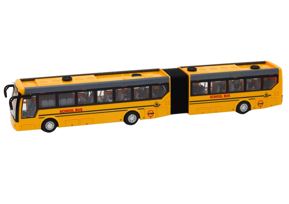 Fjärrstyrd leksaksbuss RC 1:32 gul med lampor, batteri och laddare