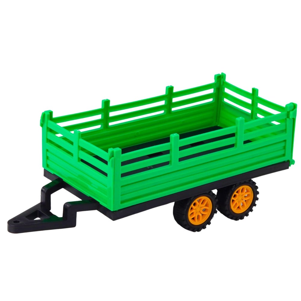 Fjärrstyrd leksakstraktor med trailer 48 cm grön LED 3,7V