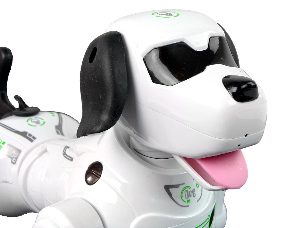 Fjärrstyrd robot-hund interaktiv med ljusögon och ångeffekt 25 cm