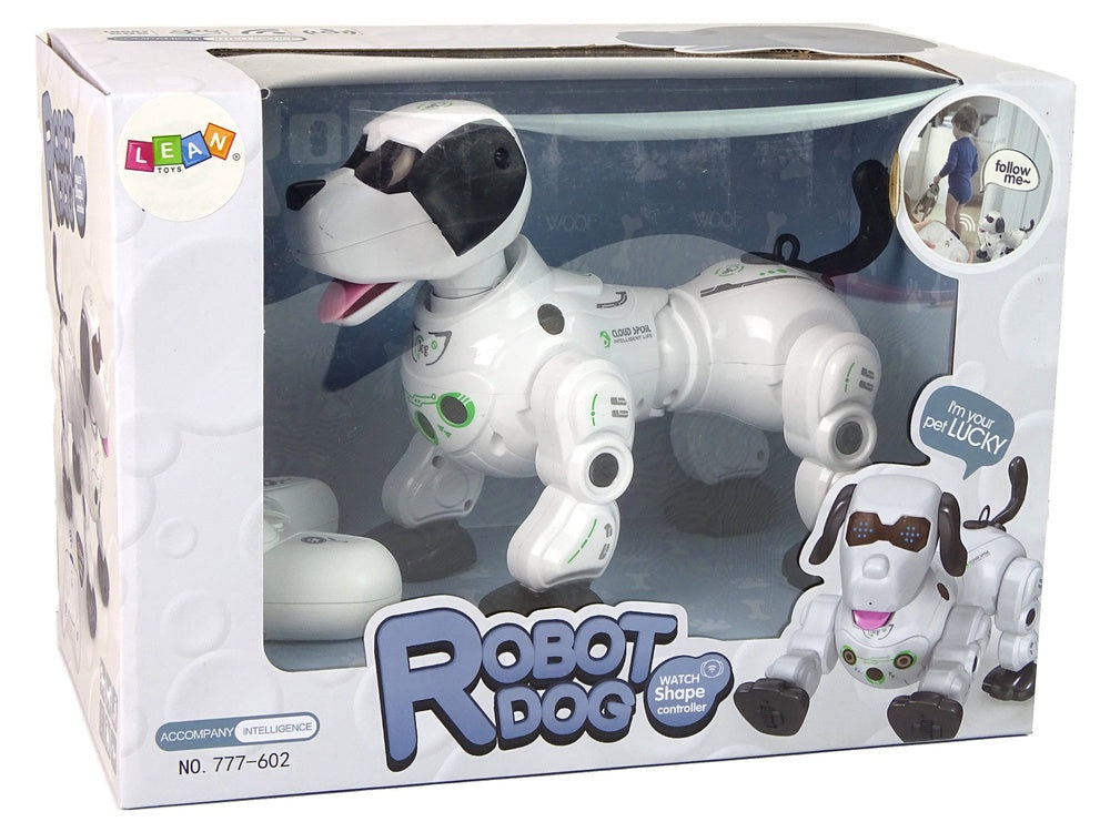 Fjärrstyrd robot-hund interaktiv med ljusögon och ångeffekt 25 cm