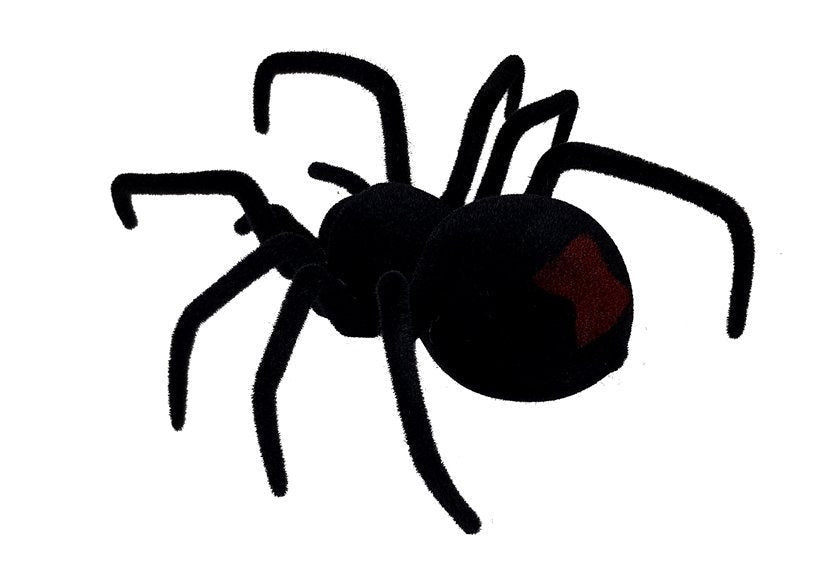 Fjärrstyrd spindel Black Widow 30 cm med lysande ögon 27 MHz