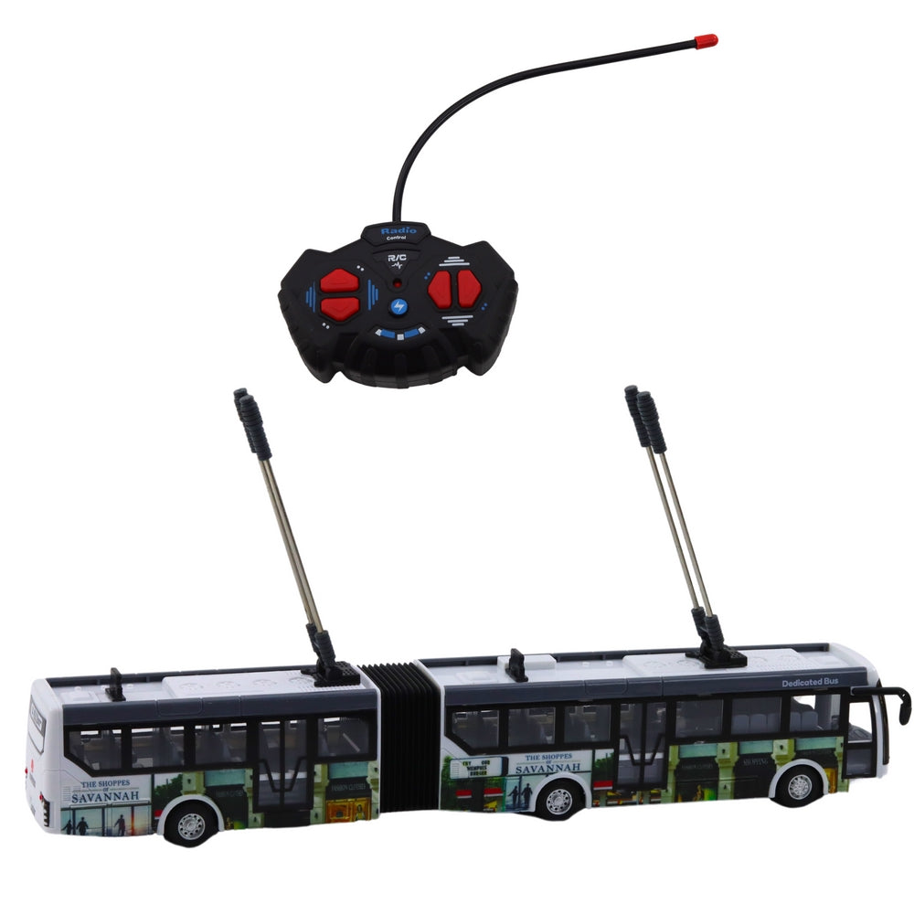 Fjärrstyrd stadsbuss 36 cm med LED-ljus, 27 MHz, USB-laddning