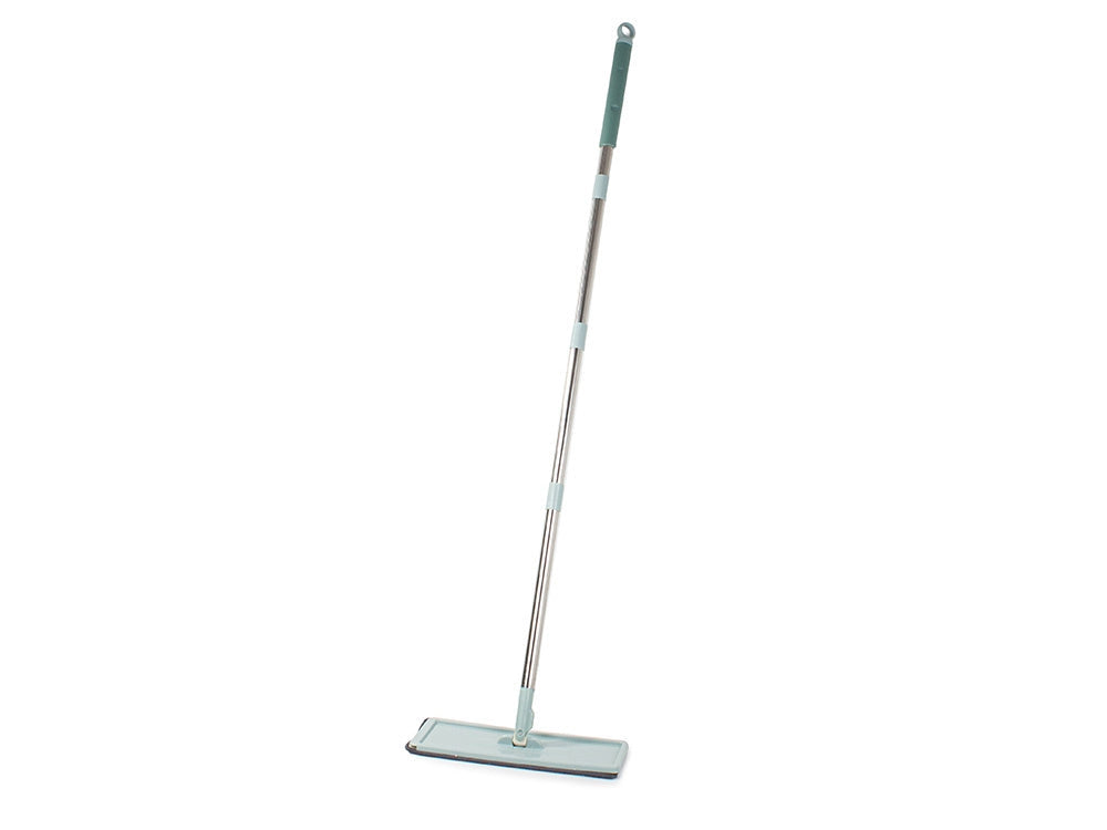 Flatmopp med tvåkammarhink och mikrofiberduk mopphuvud 32x12 cm