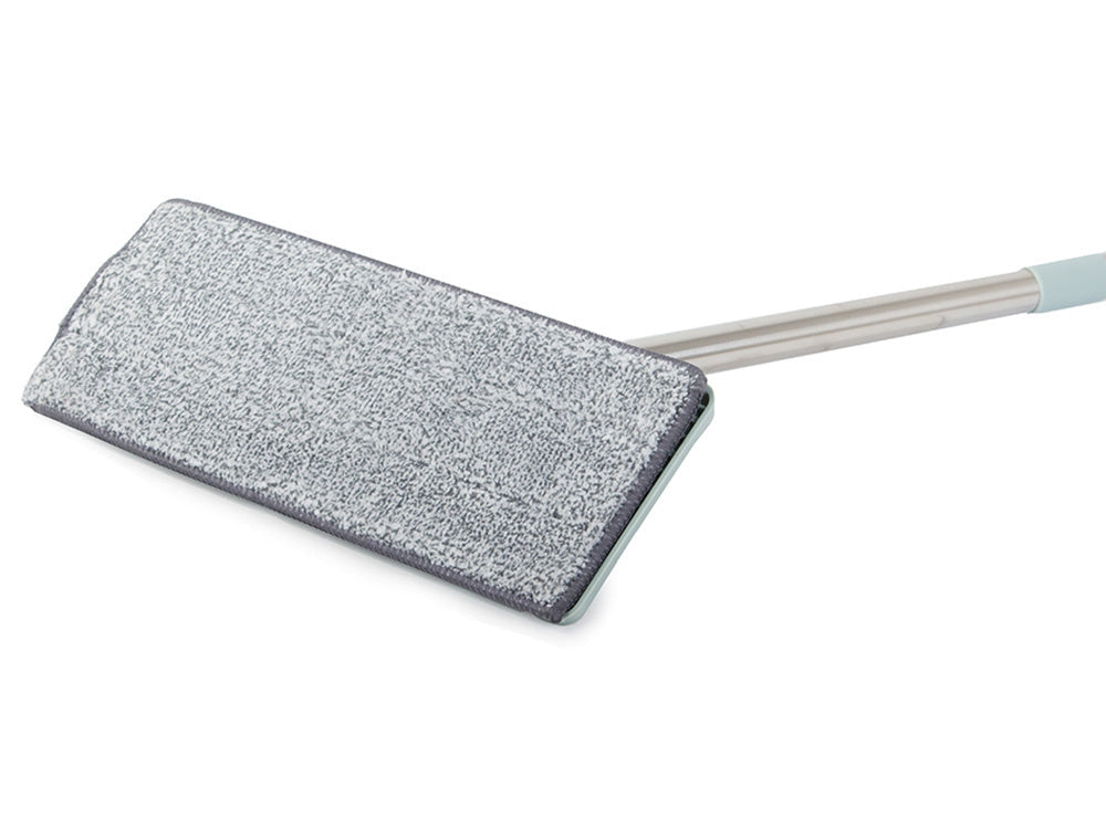 Flatmopp med tvåkammarhink och mikrofiberduk mopphuvud 32x12 cm