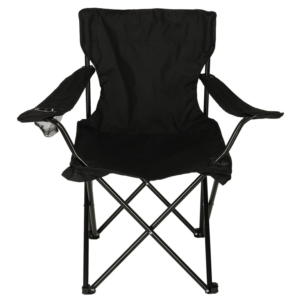 Fällbar campingstol svart Oxford 600D med transportväska 95 kg