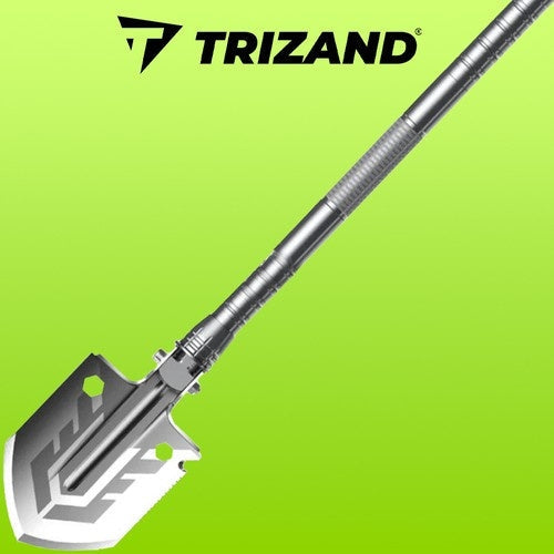 Fällbar multiverktygsspade 16-i-1 med 2 nylonfodral, aluminium/rostfritt