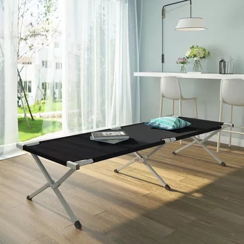 Fällsäng camping 189x70 cm 110 kg med transportväska svart