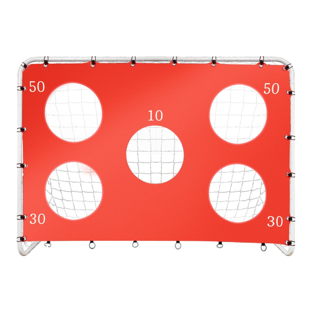 Fotbollsmål 213x152 cm med träffmatta 5 hål, galvaniserat stål
