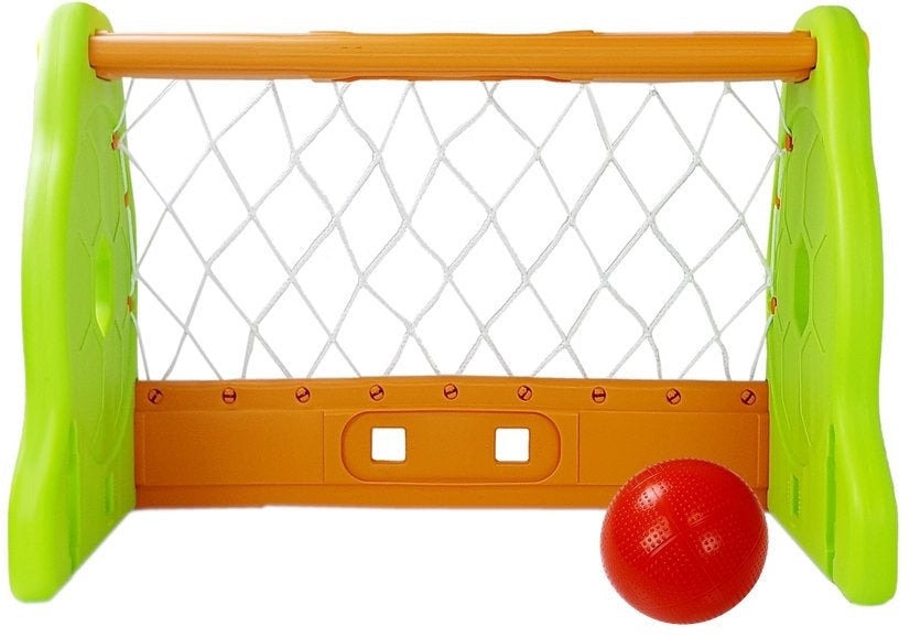 Fotbollsmål i plast 80x50x52 cm med nät och uppblåsbar boll 12m+