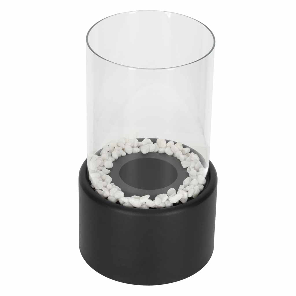 Fristående biokamin biofuel matt svart 27,5 cm med skyddsglas