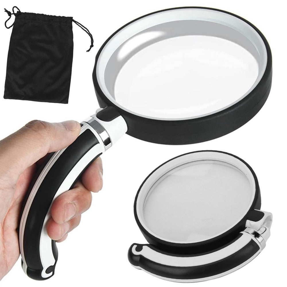 Förstoringsglas 3,5x med glaslins 70 mm inkl etui svart/vit
