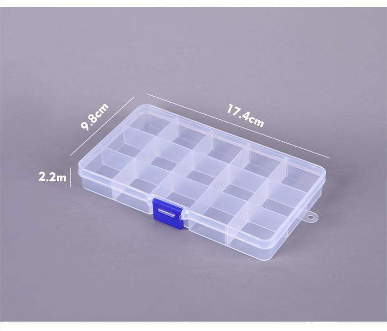 Förvaringsbox plast 15 fack 17,4x9,8x2,2 cm 1 st