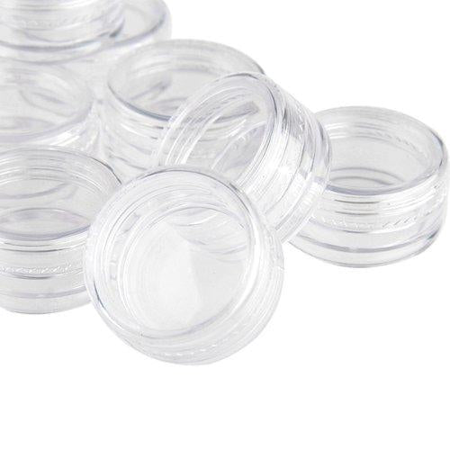 Förvaringsburkar med lock 10 st 10 ml transparenta för pärlor