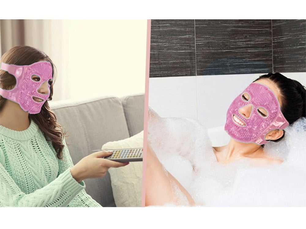 Gel ansiktsmask kyl- och värmemask rosa, universalstorlek