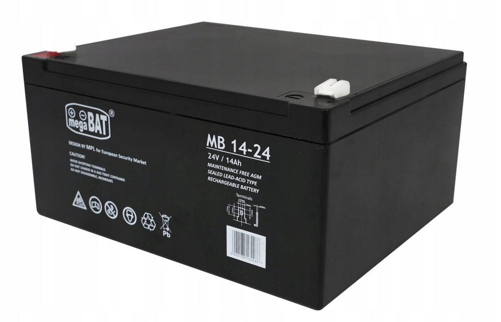 Gelbatteri AGM 24V 10Ah underhållsfritt för bil och nödkraft