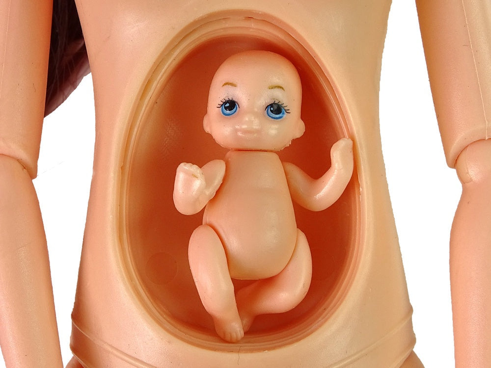 Gravid docka set 30 cm med baby, pojkdocka och tillbehör