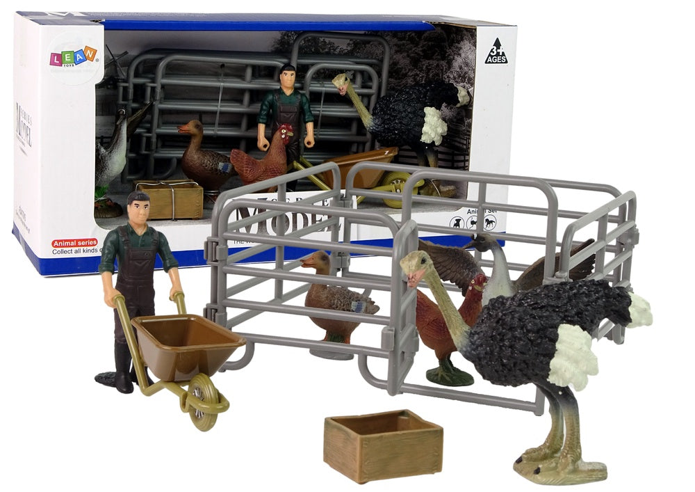 Gårdsdjursfigurer set med bonde och fåglar 5-pack, 3+ år