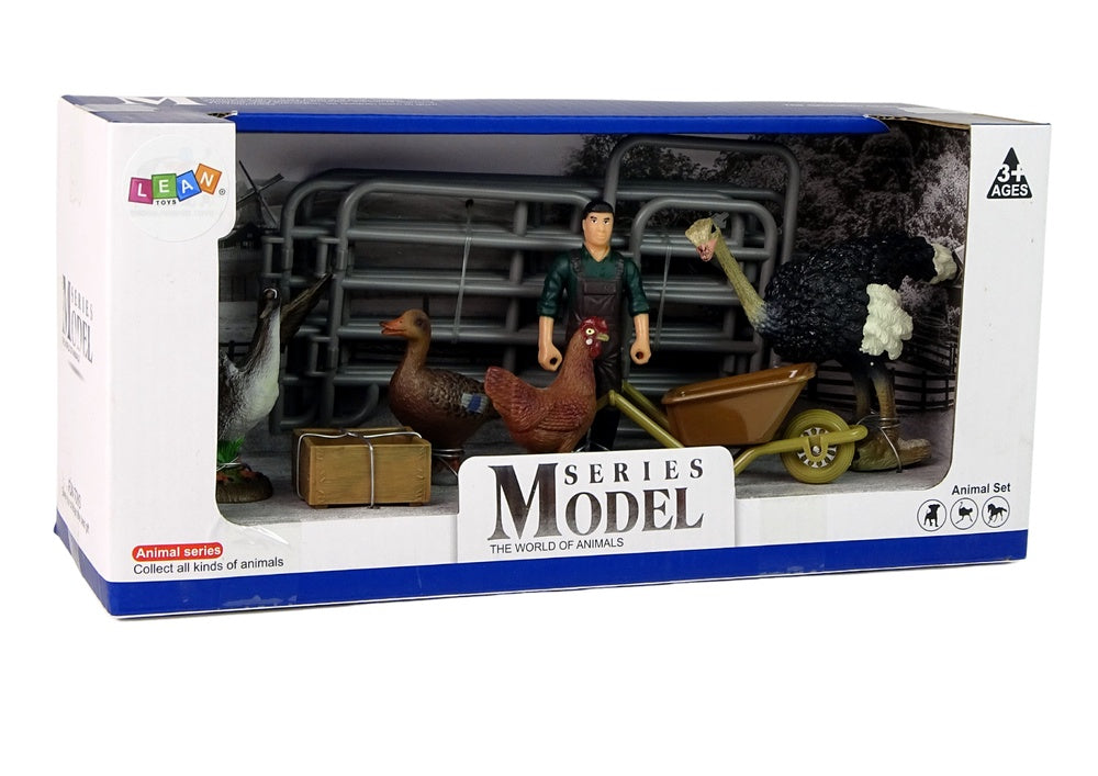 Gårdsdjursfigurer set med bonde och fåglar 5-pack, 3+ år