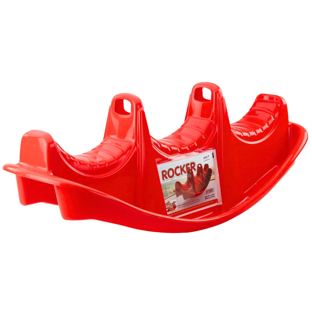 Gungbräda för 3 barn röd plast 100x40x39 cm från 1 år