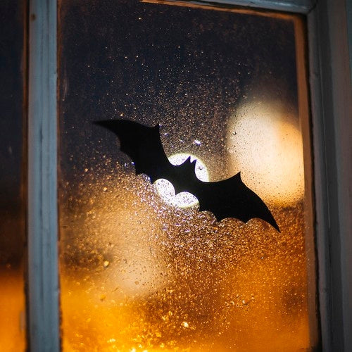 Halloween fladdermusdekoration 3-pack svart plast 47/37/31 cm
