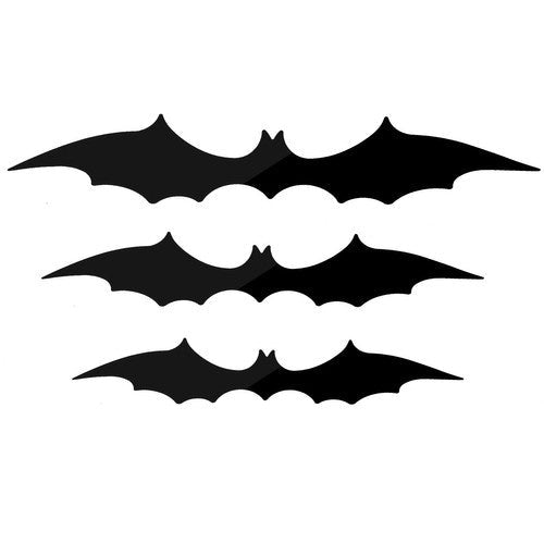 Halloween fladdermusdekoration 3-pack svart plast 47/37/31 cm