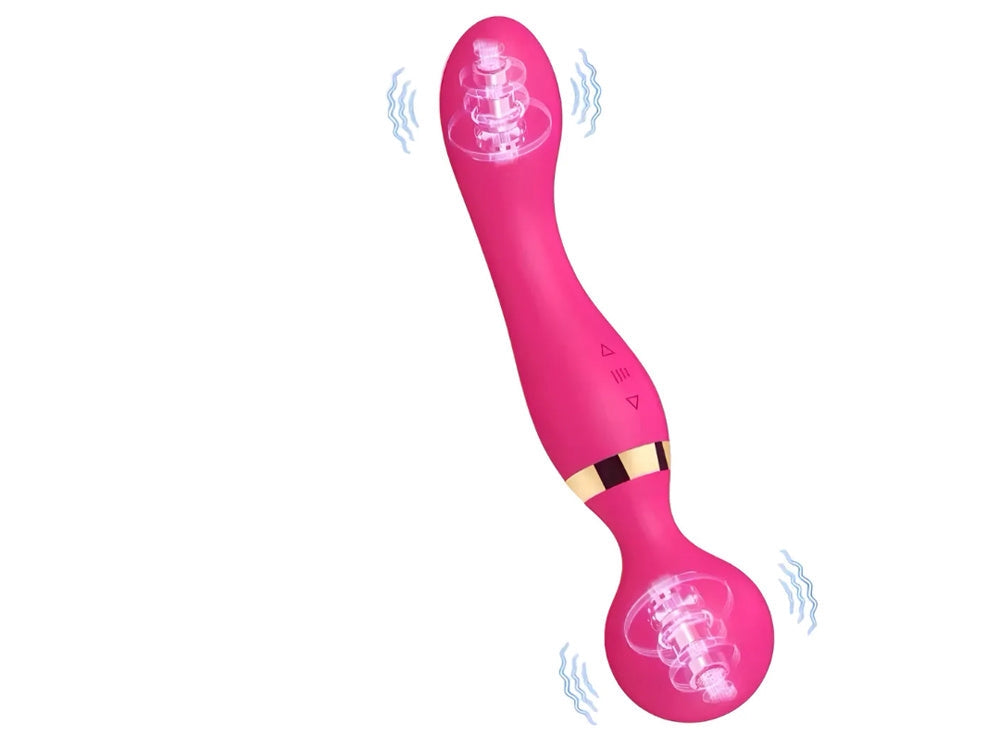 Handhållen vibrationsmassager silikon USB uppladdningsbar rosa 21,5 cm