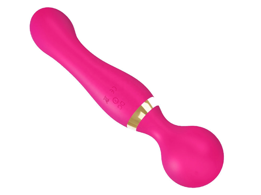 Handhållen vibrationsmassager silikon USB uppladdningsbar rosa 21,5 cm