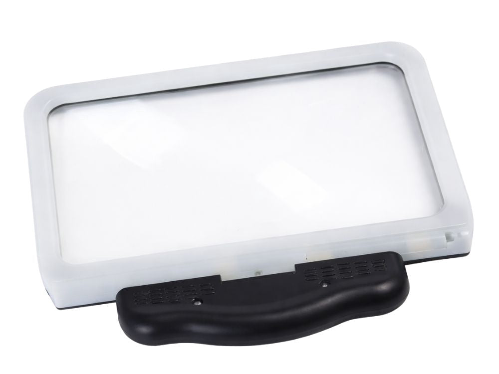 Handhållet förstoringsglas 2,5x med 48 LED och USB vit/svart