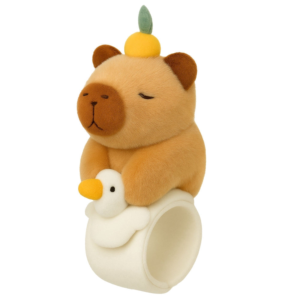 Handledsband med plysch capybara, snäpplås, 23 cm, gås-tema