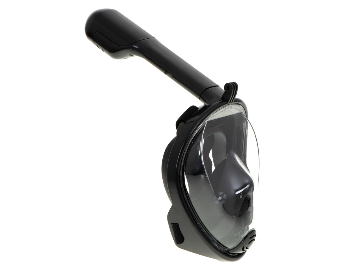 Helmask snorkelmask L/XL svart anti-im med dry-top, GoPro-fäste