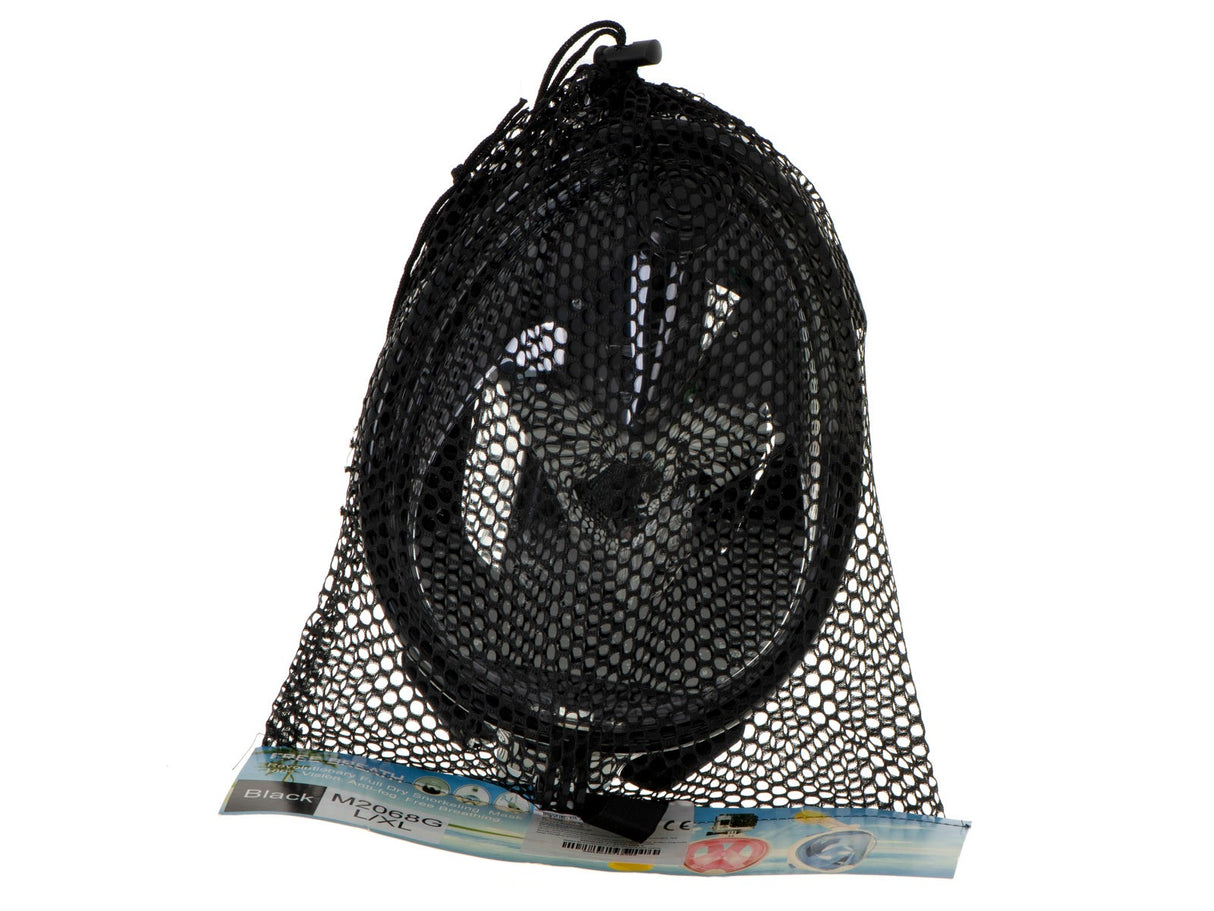 Helmask snorkelmask L/XL svart anti-im med dry-top, GoPro-fäste