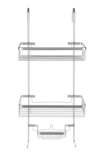 Hängande duschhylla 3 hyllor aluminium silver med sugkopp 63 cm