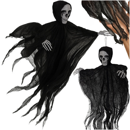 Hängande skelett Halloween-dekoration 70x60 cm svart för inom/utomhus