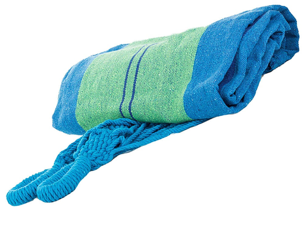 Hängmatta bomull/polyester 200x80 cm 200 kg med förvaringspåse & linor
