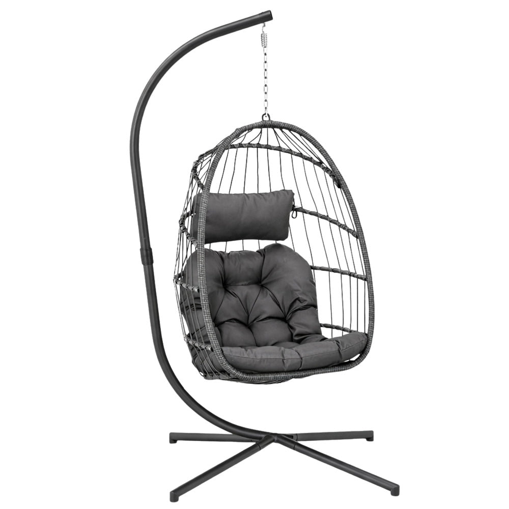 Hängstol korg med stativ PE-rattan/stål 192 cm max 120 kg