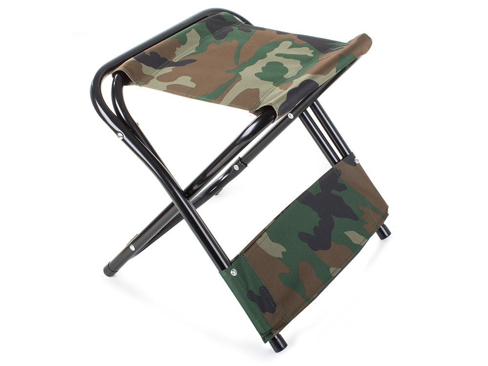Hopfällbar fiskestol/campingstol med ryggstöd camouflage 64 cm