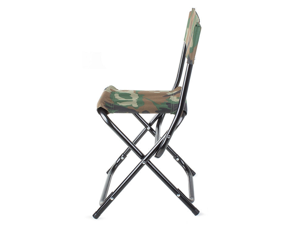 Hopfällbar fiskestol/campingstol med ryggstöd camouflage 64 cm