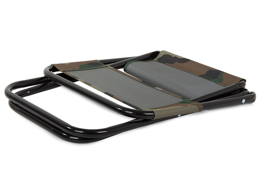 Hopfällbar fiskestol med ryggstöd camouflage, metallram 59 cm