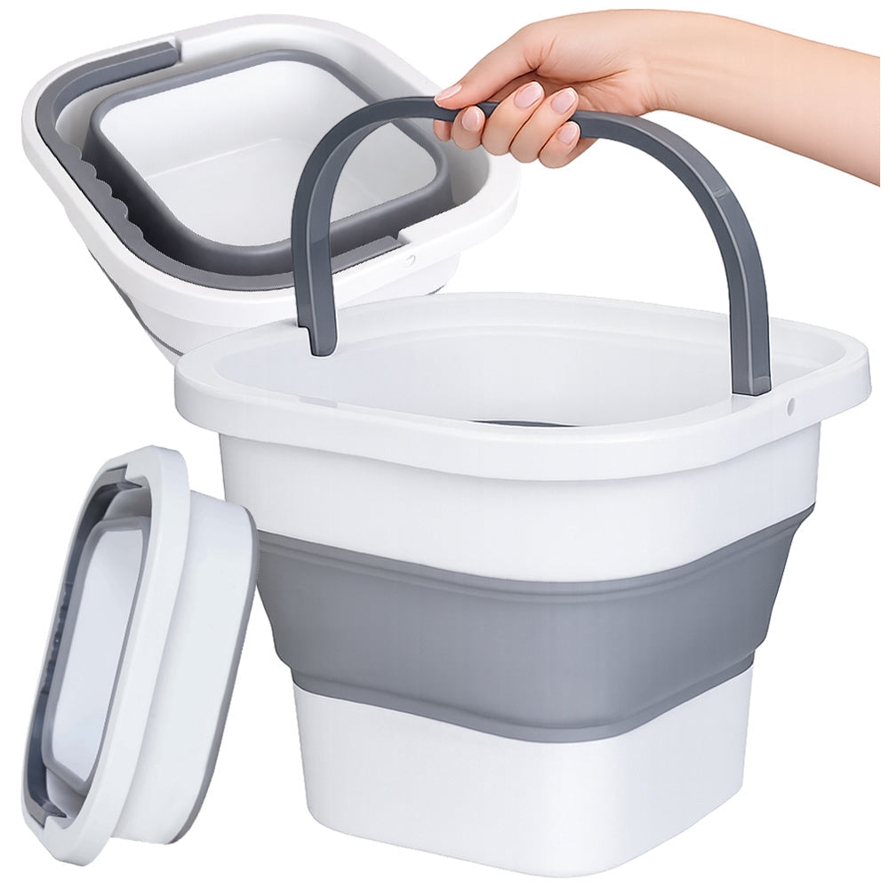 Hopfällbar hink 5 L silikon/plast med handtag blandade färger