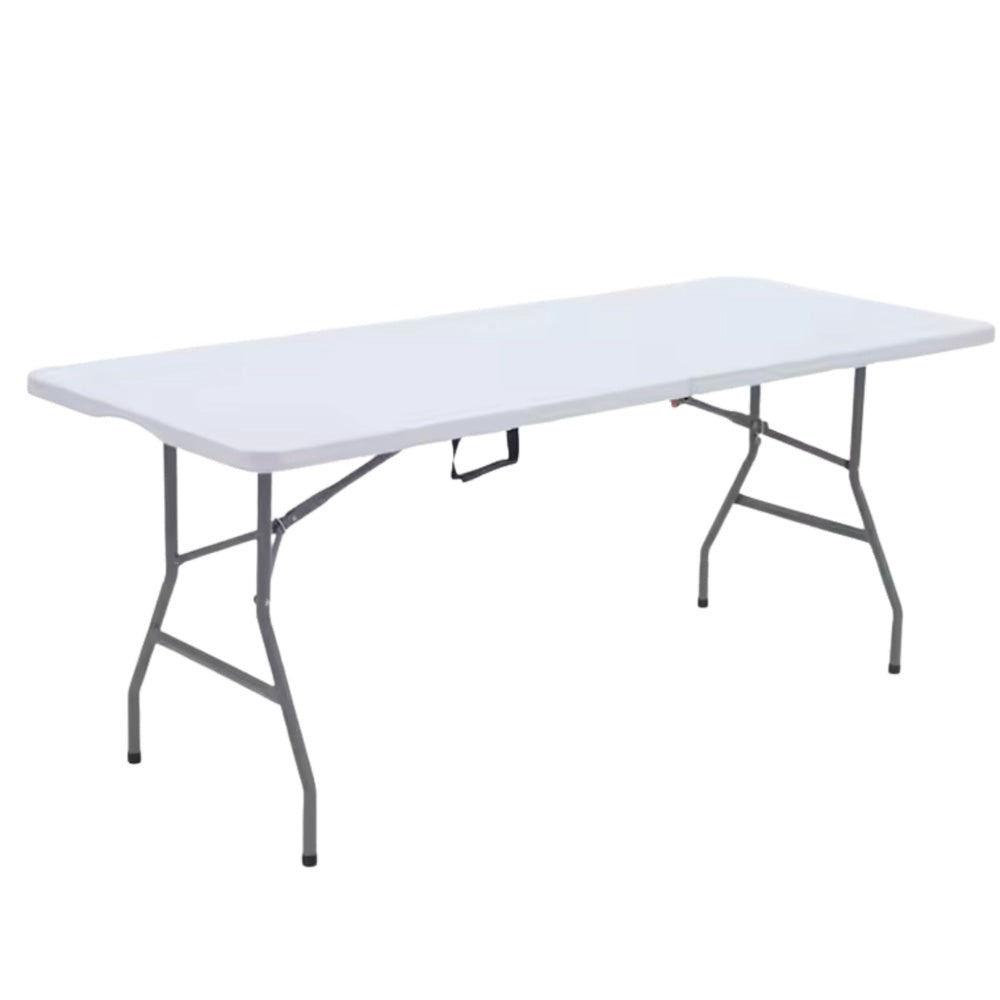 Hopfällbart bord 180x74 cm HDPE plast med bärhandtag stålram