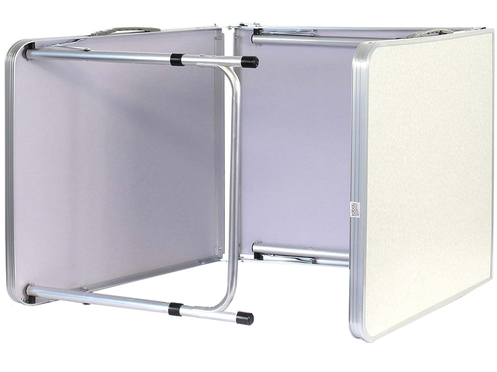 Hopfällbart campingbord 180x60 cm justerbar höjd creme
