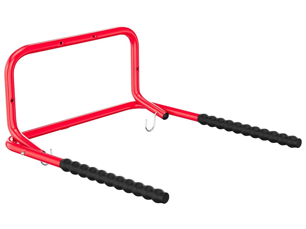 Hopfällbart cykelställ vägg för 2 cyklar 60 kg metall svart/röd