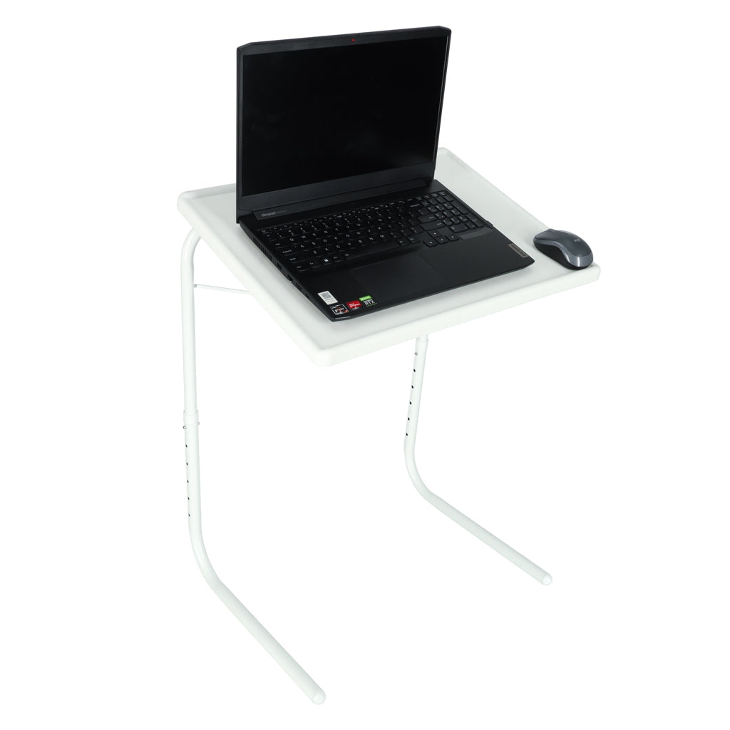 Hopfällbart laptopbord sidobord justerbar höjd/vinkel 52x40 cm vit