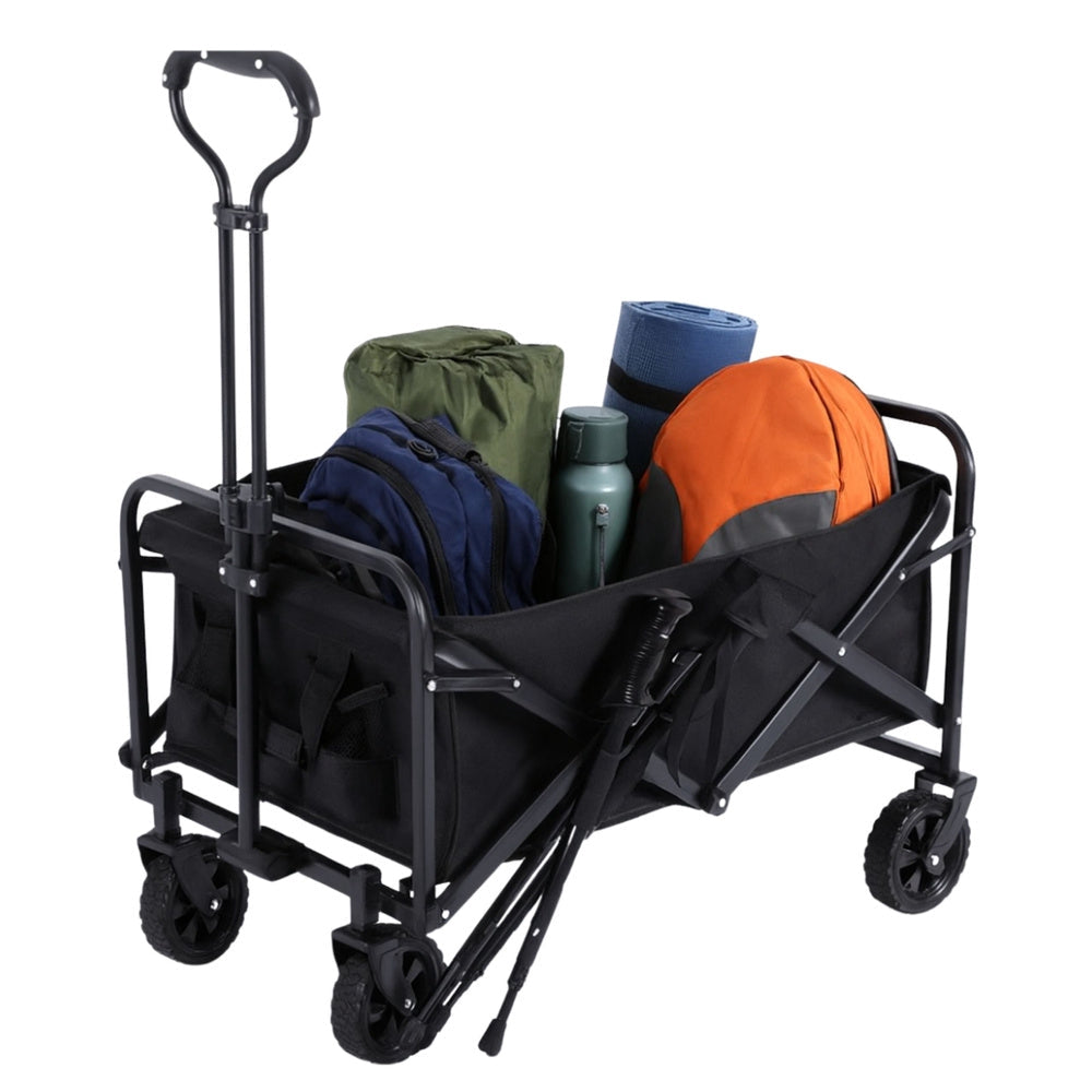 Hopfällbar transportvagn 120 L 80 kg 4 hjul för strand och trädgård