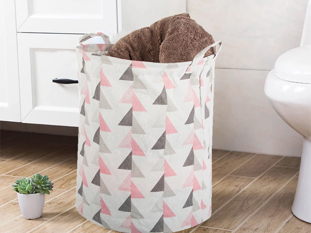 Hopfällbar tvättkorg 45 L rund Ø35x40 cm med bärhandtag