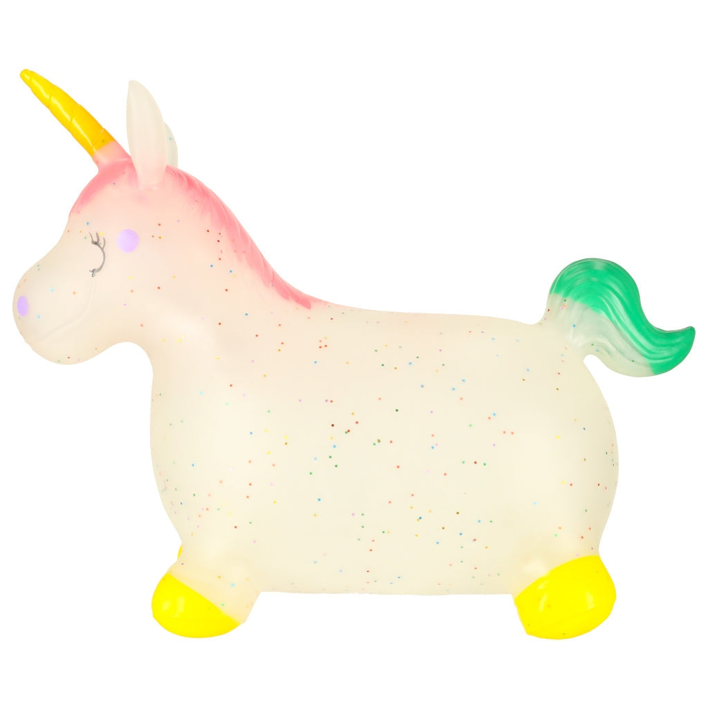 Hoppande ponny gummihäst unicorn 60 cm med pump max 25 kg